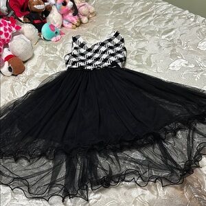 Bonnie Jean Black and White Sweetheart Sundress